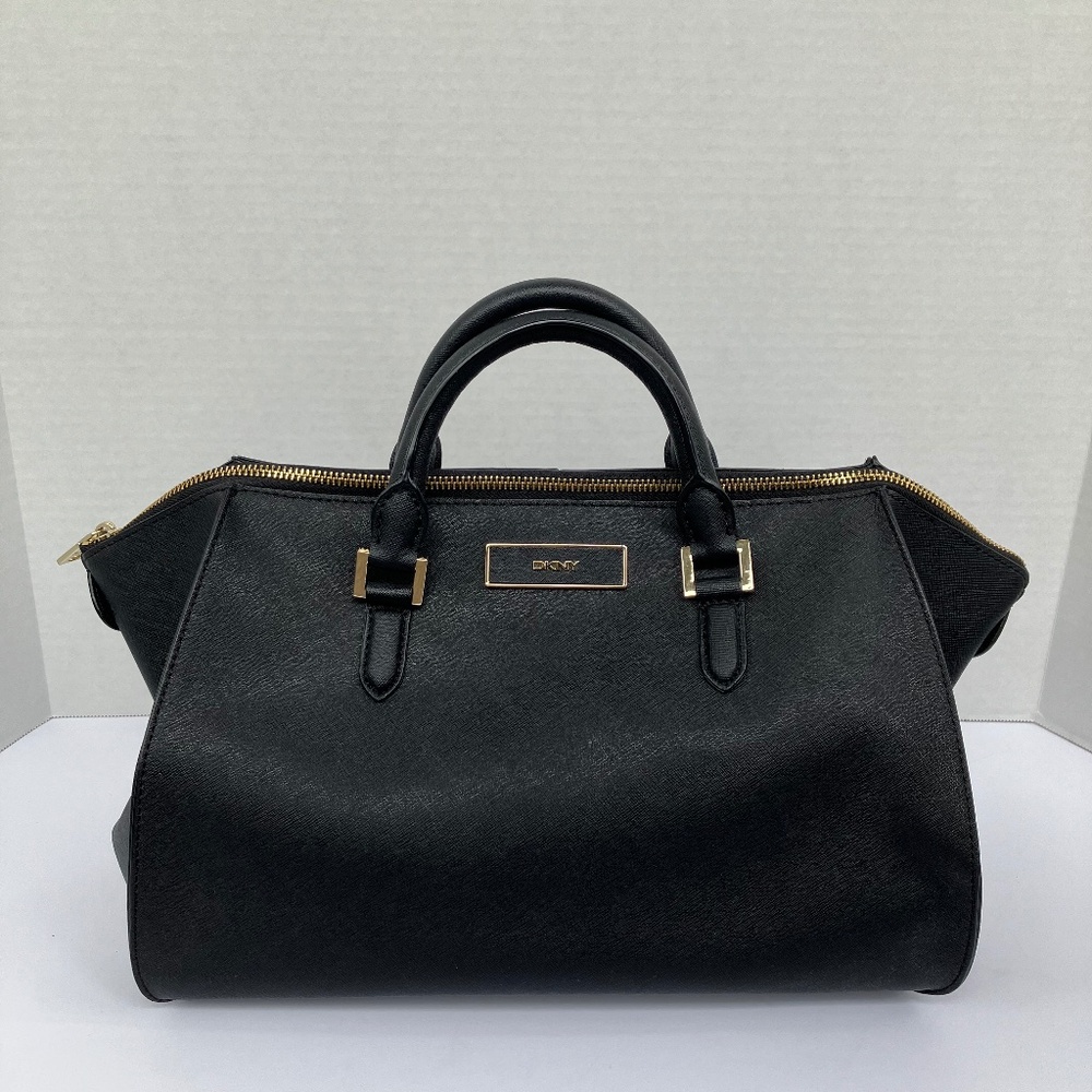 DKNY Black Saffiano Leather Top Handle Satchel